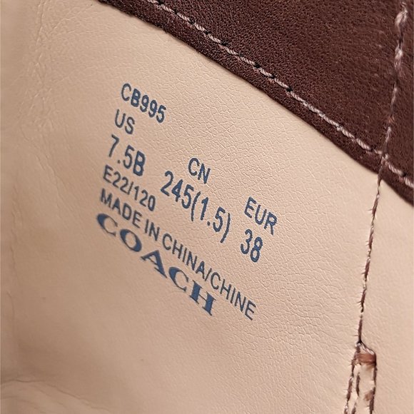 Coach Women Lacey Brown Leather Buckle Platform Office Dressy Boots size 7.5 - Picture 5 of 13